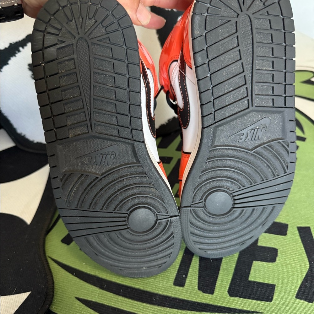 Orange and White Sneakers with Black Accents - Picture 3 of 3